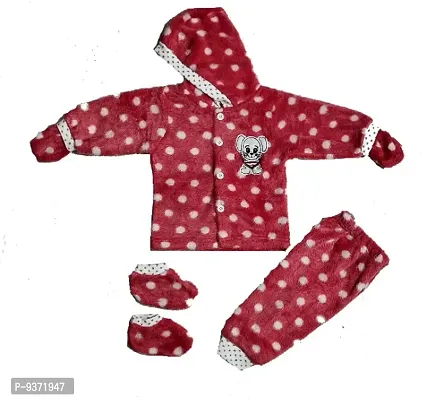 New Born Baby Winter Wear Keep Warm Cartoon Printing Baby Clothes Cotton Baby Boys Girls Unisex Baby Fleece/Falalen Suit Infant Clothes 4 Pcs Sets for-thumb0