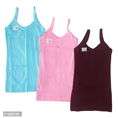 Girls Multicolour Camisole / Slip (Pack of 3)-thumb0