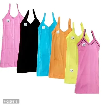 Girls Multicolour Camisole / Slip (Pack of 6)-thumb0