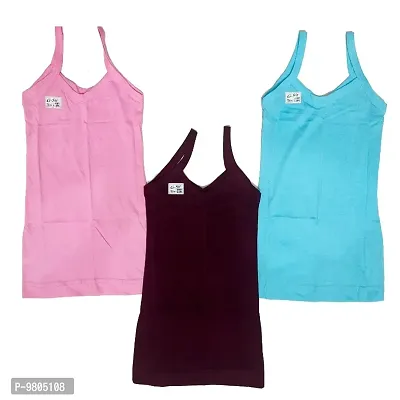 Girls Multicolour Camisole / Slip (Pack of 3)-thumb2