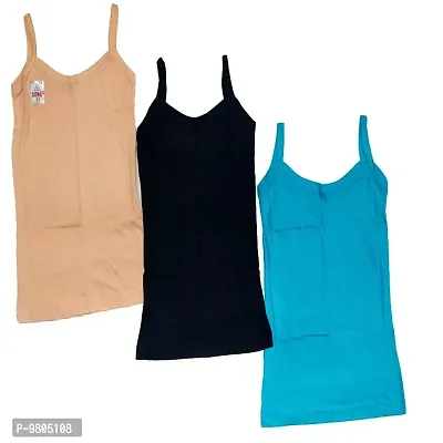 Girls Multicolour Camisole / Slip (Pack of 3)-thumb3