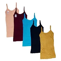Girls Multicolour Camisole / Slip (Pack of 5)-thumb1