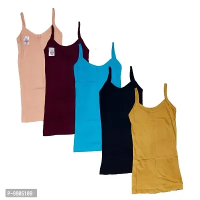 Girls Multicolour Camisole / Slip (Pack of 5)-thumb2