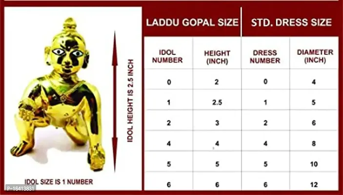 Ladoo Gopal Poshak God Dress Bhagwaan Ki Poshaak Dev Vastra - Set Of 6 - For Size 1-2 Small Medium Size Laddu Gopal Idols Size 1--2-thumb2