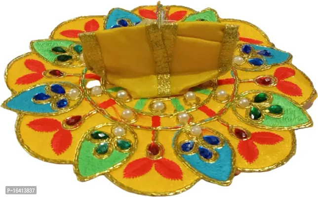 Ladoo Gopal Poshak God Dress Bhagwaan Ki Poshaak Dev Vastra 2 No Size Yellow Multicolor Color And Design May Vary-thumb2