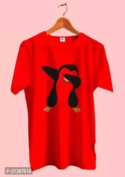 Reliable Red Polyester Printed Tshirt For Men