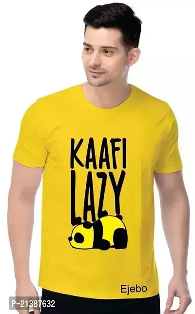 Reliable Yellow Polyester Printed Tshirt For Men-thumb0