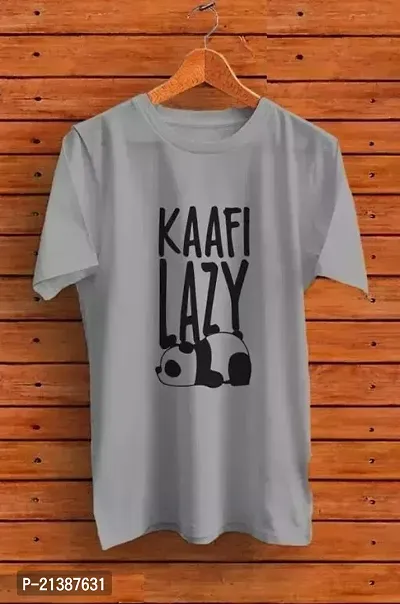 Reliable Grey Polyester Printed Tshirt For Men