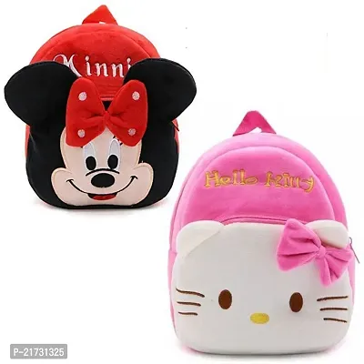 TABAAHI Minnie Red  Hello Kitty Combo Kids School Bag Cute Backpacks for Girls/Boys/Animal Cartoon Mini Travel Bag Backpack for Kids Girl Boy 2-6 Years