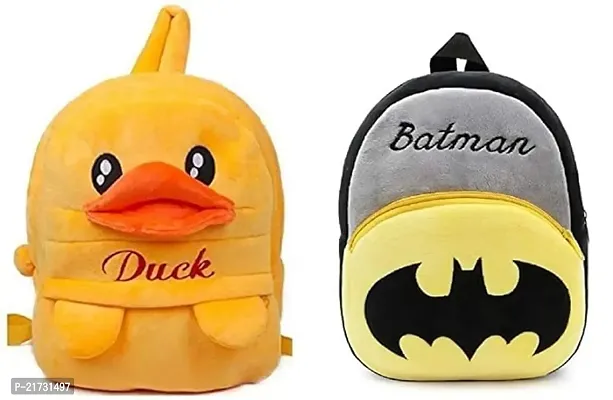 TABAAHI Duck  Batman Combo Kids School Bag Cute Backpacks for Girls/Boys/Animal Cartoon Mini Travel Bag Backpack for Kids Girl Boy 2-6 Years