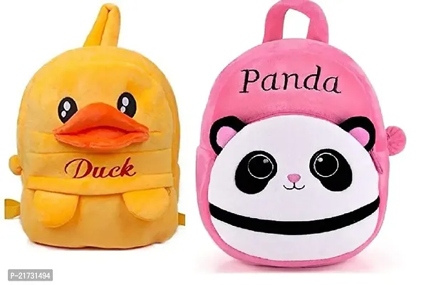 TABAAHI Duck  Panda Pink Down Combo Kids School Bag Cute Backpacks for Girls/Boys/Animal Cartoon Mini Travel Bag Backpack for Kids Girl Boy 2-6 Years-thumb0