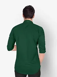 Reliable Green Cotton Blend Solid Long Sleeves Formal Shirts For Men-thumb1