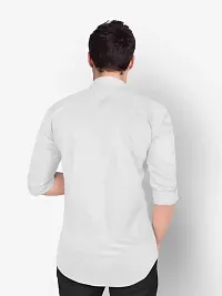 Reliable White Cotton Blend Solid Long Sleeves Formal Shirts For Men-thumb1