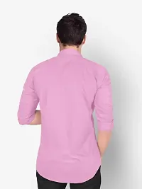 Reliable Pink Cotton Blend Solid Long Sleeves Formal Shirts For Men-thumb1