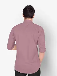 Reliable Pink Cotton Blend Solid Long Sleeves Formal Shirts For Men-thumb1