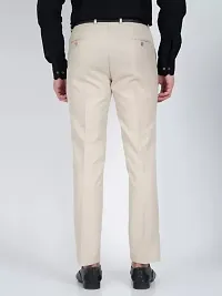 Stylish White Cotton Blend Solid Regular Trousers For Men-thumb1