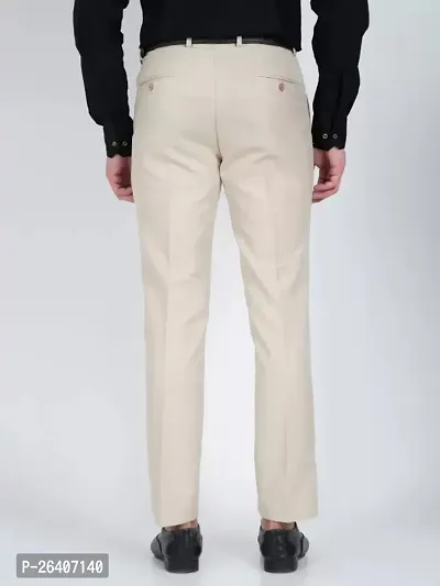 Stylish White Cotton Blend Solid Regular Trousers For Men-thumb2