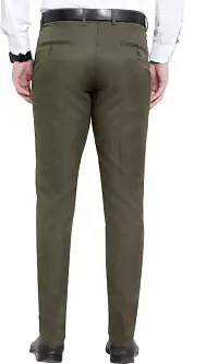 Stylish Grey Rayon Solid Regular Trousers For Men-thumb1