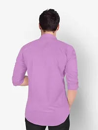 Reliable Purple Cotton Blend Solid Long Sleeves Formal Shirts For Men-thumb1