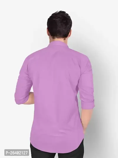 Reliable Purple Cotton Blend Solid Long Sleeves Formal Shirts For Men-thumb2