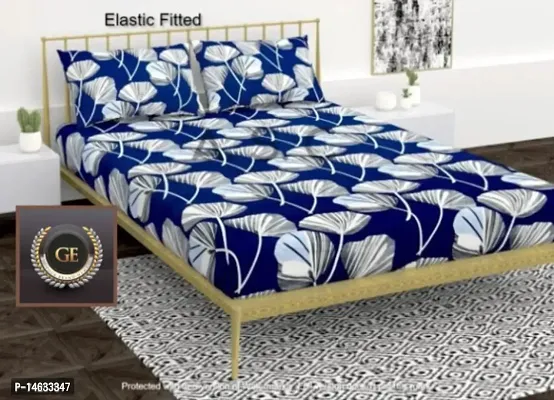 Newtown Attractive Elastic Fitted Bedsheet With 2 Pillow Cover