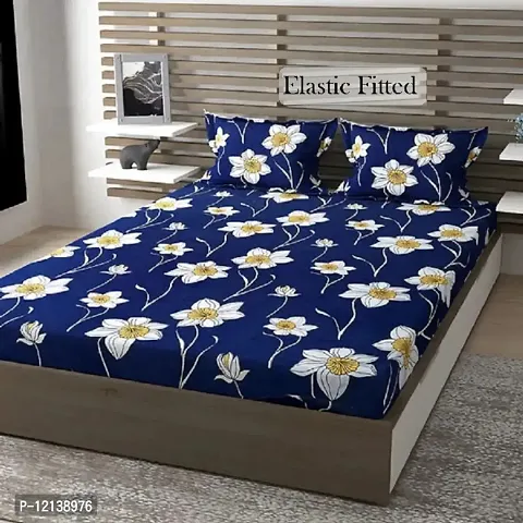 Printed Glace Cotton Double Bedsheet with Pillow Cover