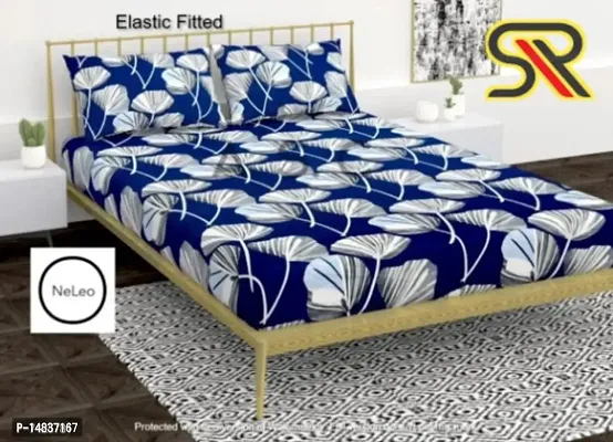 Comfy all corner fully Elastic 1 Double bedsheet with 2 pillow covers fit for 6 inches mattress-thumb0