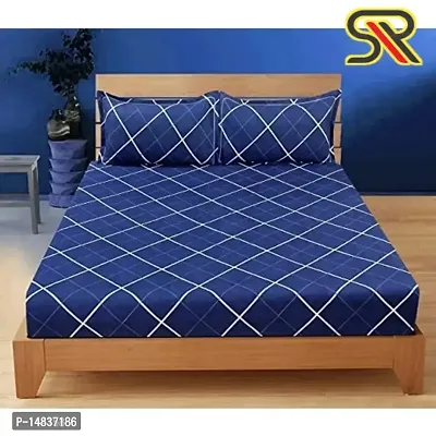 Comfy all corner fully Elastic 1 Double bedsheet with 2 pillow covers fit for 6 inches mattress