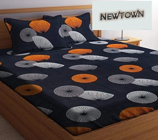 Printed Double Bedsheet with 2 Pillow Cover