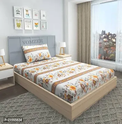 New Town Attractive Fitted 1 Single Bedsheet 1 Pillow Covers