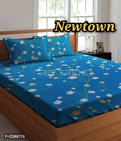 New Town All Around 1 Attractive Fitted Bedsheet with 2 Pillow Covers