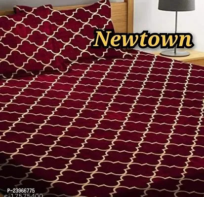 New Town All Around 1 Attractive Fitted Bedsheet with 2 Pillow Covers-thumb0