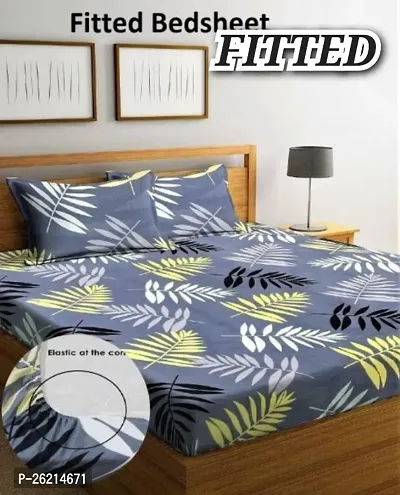 New Town Attractive Fitted 1 Bedsheet 2 Pillow Covers