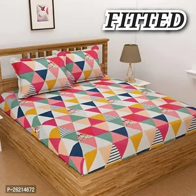 New Town Attractive Fitted 1 Bedsheet 2 Pillow Covers