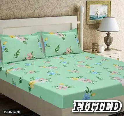 New Town Attractive Fitted 1 Bedsheet 2 Pillow Covers