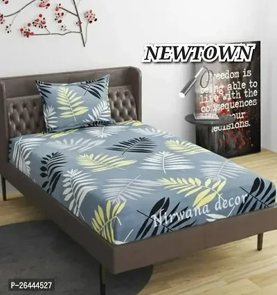 NEW TOWNreg; Elastic( Fitted) Single Bedsheet With 1 Pillow Cover ( Pack of 1) Fit Upto 6 Inches Mattress-thumb0