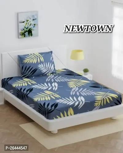 NEW TOWNreg; Elastic( Fitted) Single Bedsheet With 1 Pillow Cover ( Pack of 1) Fit Upto 6 Inches Mattress-thumb0