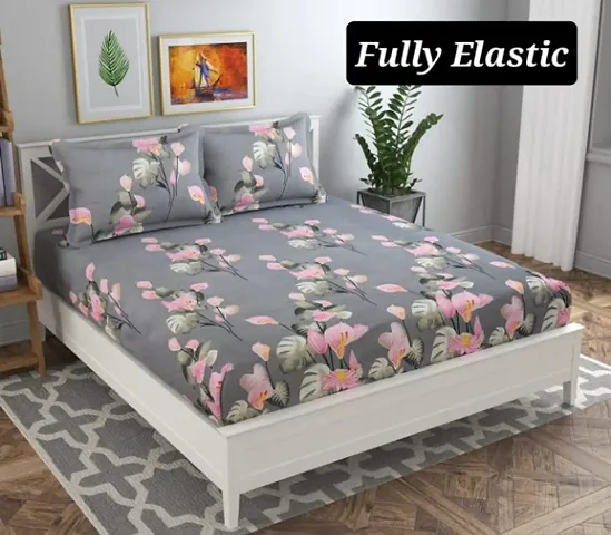 Printed Glace Cotton Double Bedsheet