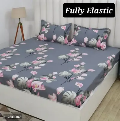 Classic Glace Cotton Bedsheet with Pillow Covers-thumb0