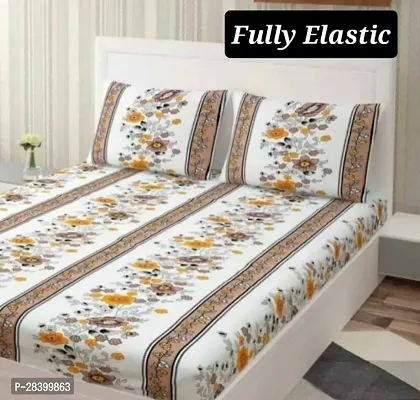 Classic Glace Cotton Bedsheet with Pillow Covers-thumb0