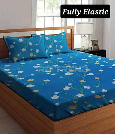 Glace Cotton Printed Double Bedsheets with 2 pillow cover