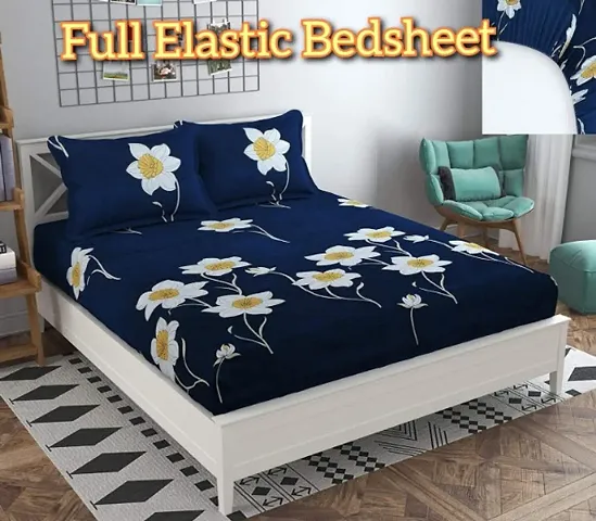 Printed Double Bedsheet with 2 Pillow Cover