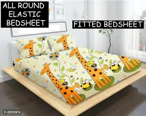 New Town All Around 1 Attractive Fitted Bedsheet with 2 Pillow Covers