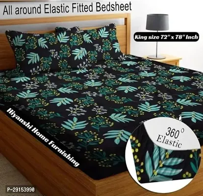 New Town All Around 1 Attractive Fitted Bedsheet with 2 Pillow Covers-thumb0