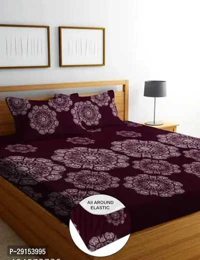 New Town All Around 1 Attractive Fitted Bedsheet with 2 Pillow Covers