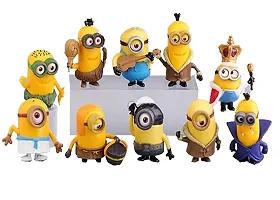 Decor Your Way Minion Action Figures Toy for Toddlers Kids Bedroom and Car Dashboard Decorations, Unique Birthday Kids Gifts Idea, Inner Car and Desktop Decor Set of 10 Pcs (Yellow)-thumb1