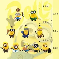 Decor Your Way Minion Action Figures Toy for Toddlers Kids Bedroom and Car Dashboard Decorations, Unique Birthday Kids Gifts Idea, Inner Car and Desktop Decor Set of 10 Pcs (Yellow)-thumb2