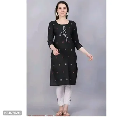 Elegant Cotton Blend Printed Kurta with Pant Set For Women-thumb0