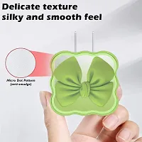 STRAPY 360 Full Protection for iPhone Charger with Lovely Design 3D Love Heart/Bow, Data Cable Bite USB Wire Saver Protector Fit for Apple 11 12 13 14 Pro Max Charger (Bow Shape, Green)-thumb3