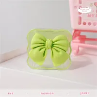 STRAPY 360 Full Protection for iPhone Charger with Lovely Design 3D Love Heart/Bow, Data Cable Bite USB Wire Saver Protector Fit for Apple 11 12 13 14 Pro Max Charger (Bow Shape, Green)-thumb1